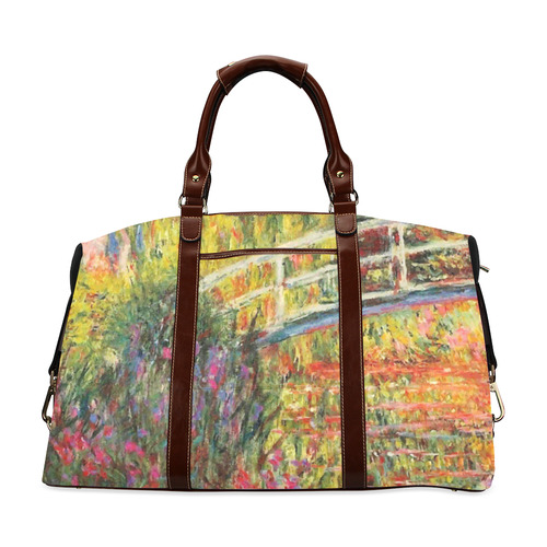 Claude Monet Japanese Bridge Floral Fine Art Classic Travel Bag (Model 1643) Remake