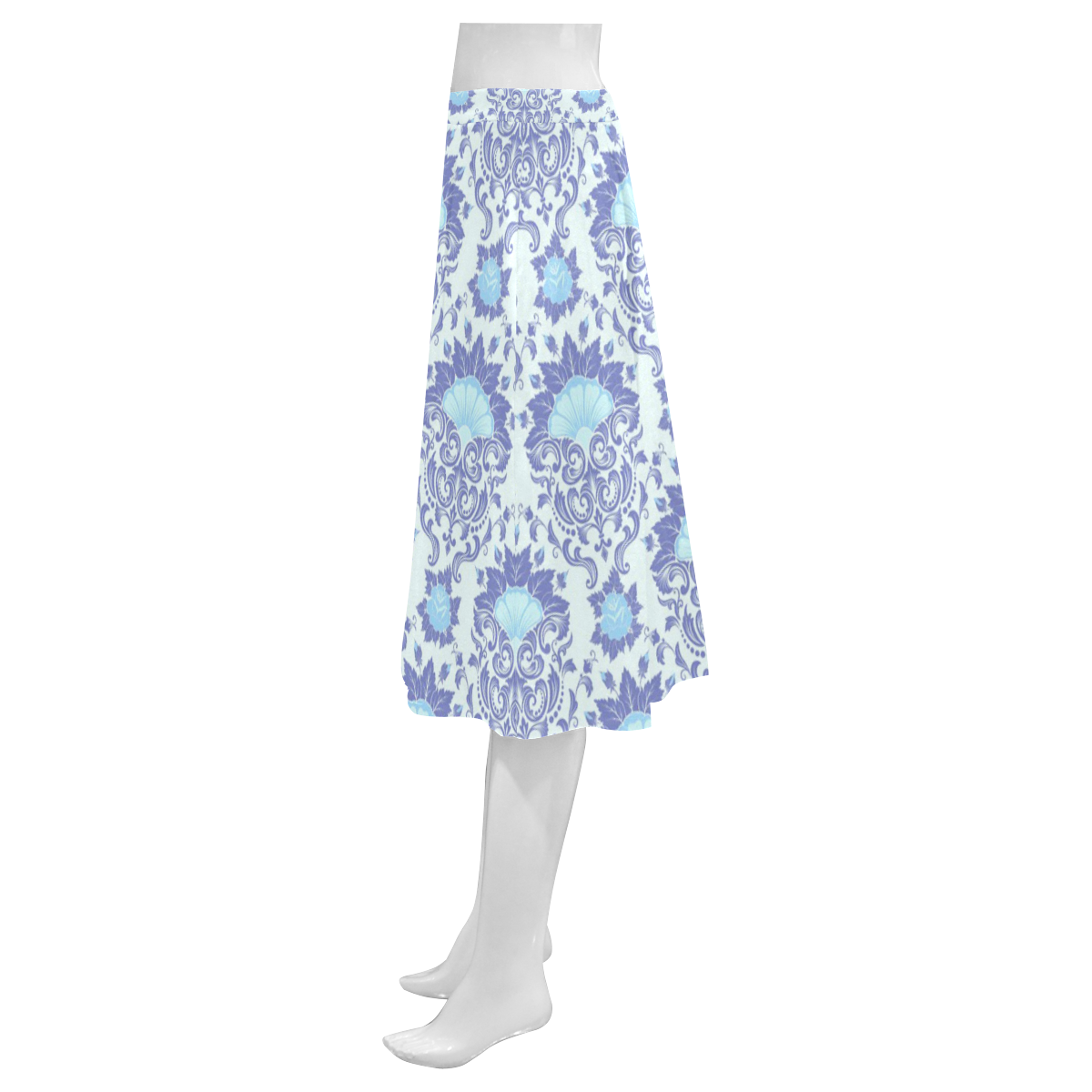 Beautiful Vintage Floral Pattern Mnemosyne Women's Crepe Skirt (Model D16)