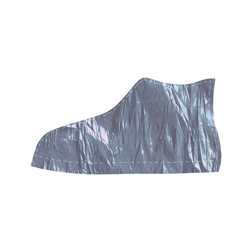 crumpled foil blue Aquila High Top Microfiber Leather Women's Shoes/Large Size (Model 032)