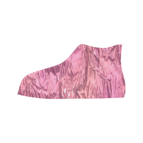 crumpled foil pink Aquila High Top Microfiber Leather Men's Shoes/Large Size (Model 032)