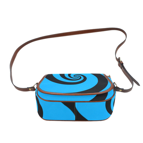 BLACK & BLUE SWIRL Saddle Bag/Small (Model 1649) Full Customization