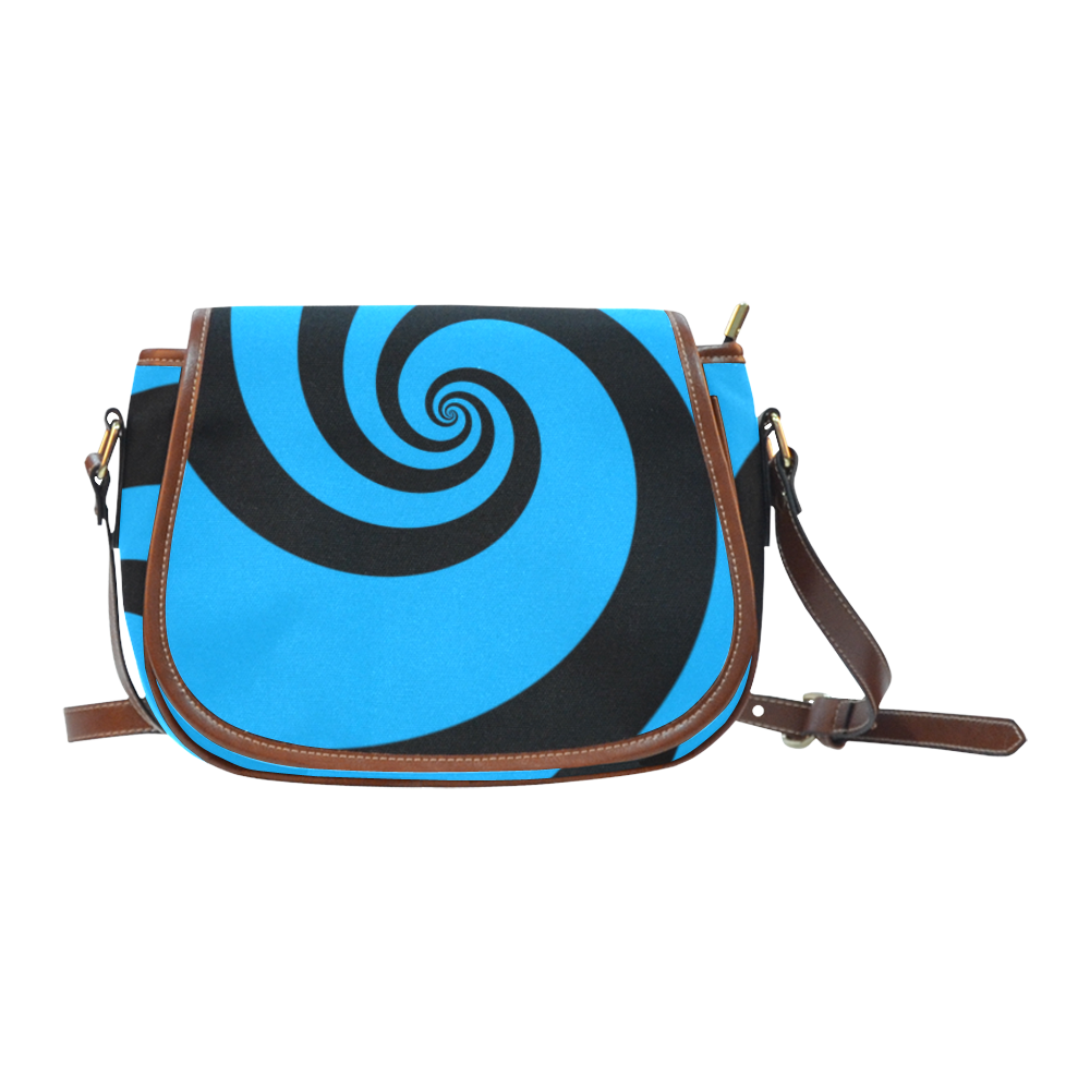 BLACK & BLUE SWIRL Saddle Bag/Small (Model 1649) Full Customization