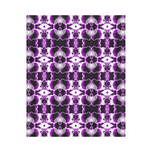 Purple White Flower Abstract Pattern Duvet Cover 86"x70" ( All-over-print)