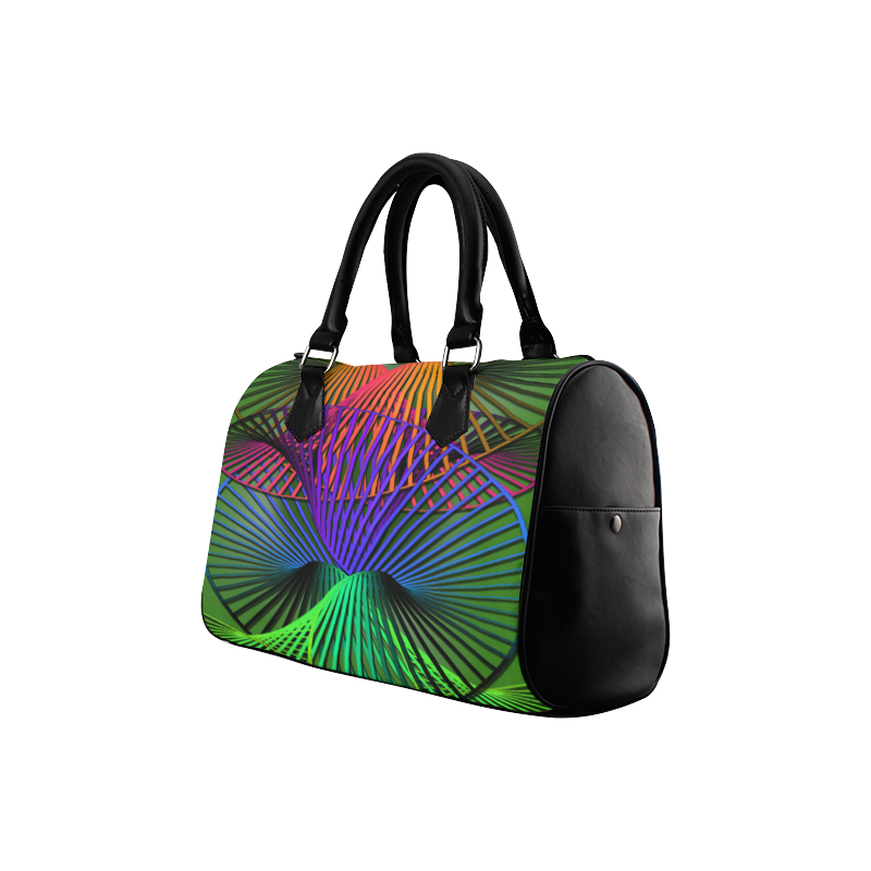 Abstract Multicolor Helix Boston Handbag (Model 1621)