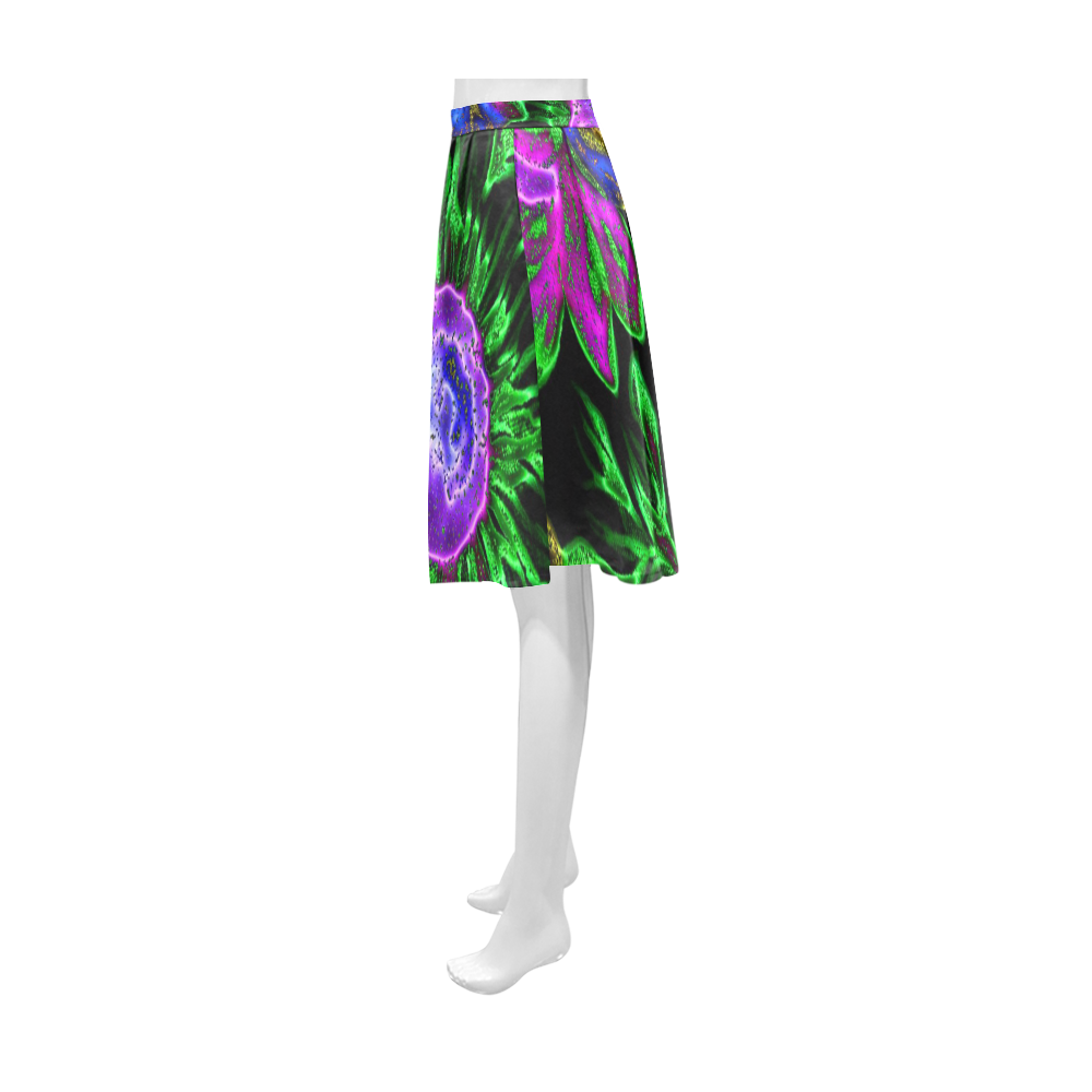 amazing neon floral 2 Athena Women's Short Skirt (Model D15)