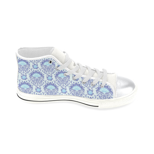 Beautiful Vintage Floral Pattern High Top Canvas Women's Shoes/Large Size (Model 017)