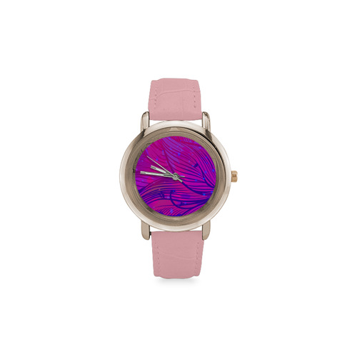 New in atelier. Luxury watches with original lily flow. New design available : purple and blue deep  Women's Rose Gold Leather Strap Watch(Model 201)