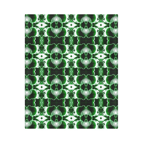 Green White Flower Abstract Pattern Duvet Cover 86"x70" ( All-over-print)