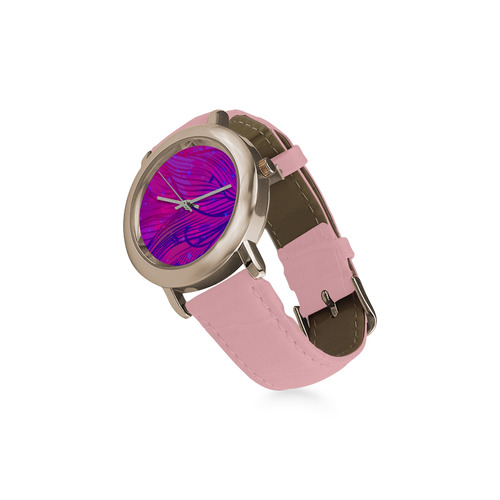 New in atelier. Luxury watches with original lily flow. New design available : purple and blue deep  Women's Rose Gold Leather Strap Watch(Model 201)
