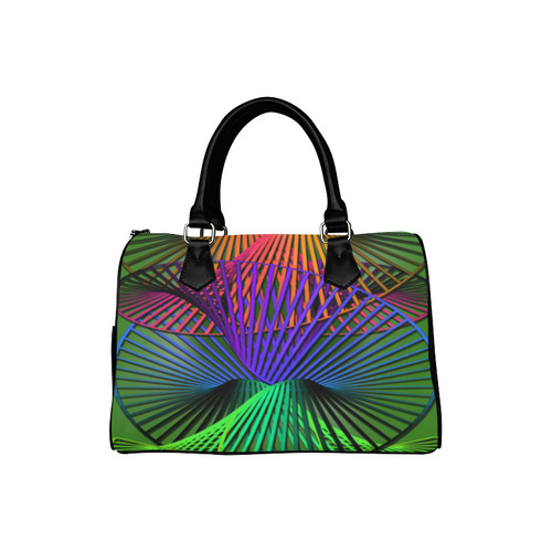 Abstract Multicolor Helix Boston Handbag (Model 1621)