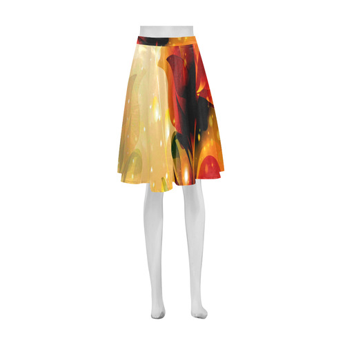 Awesome abstract flowers Athena Women's Short Skirt (Model D15)