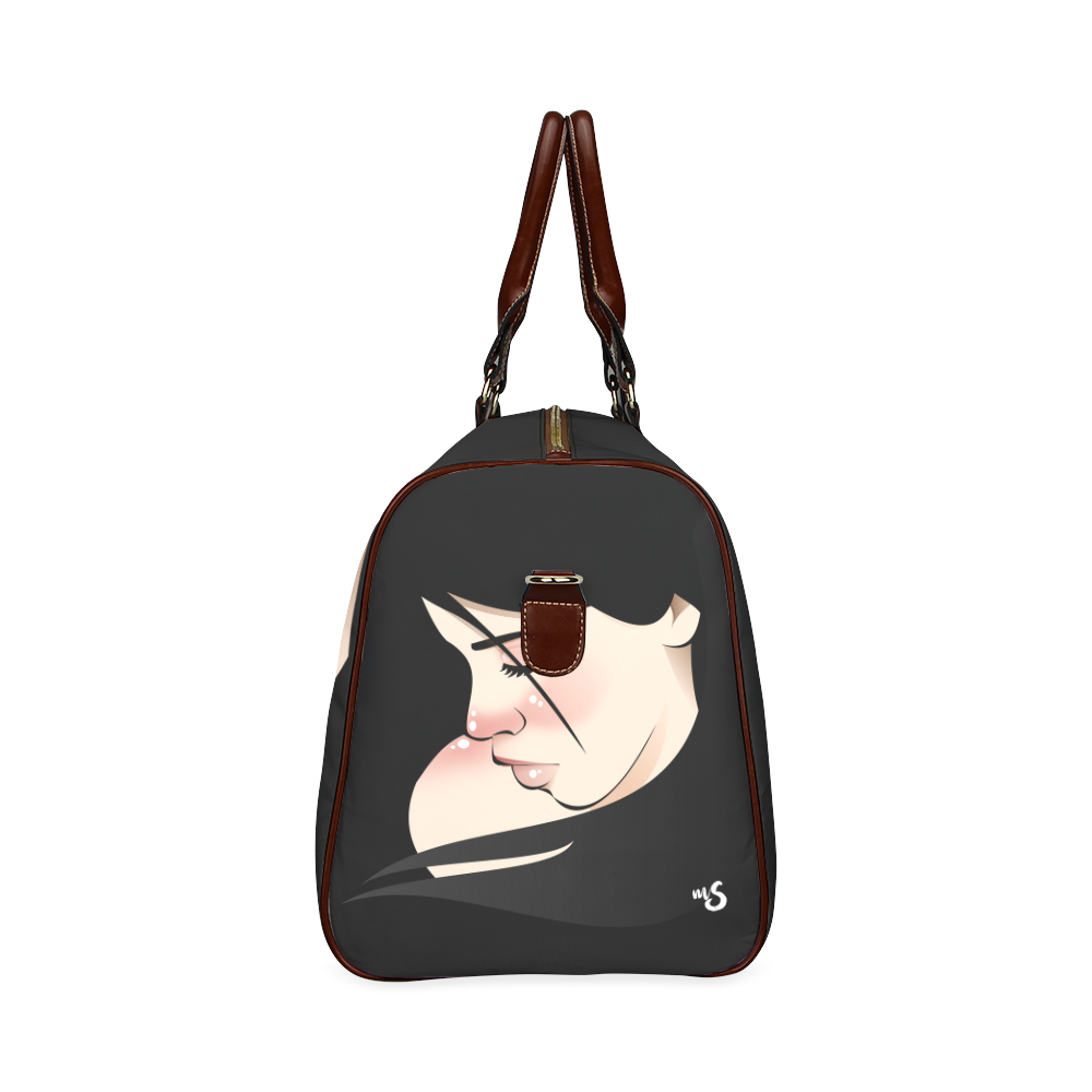 Dark Hair Beauty Waterproof Travel Bag/Small (Model 1639)