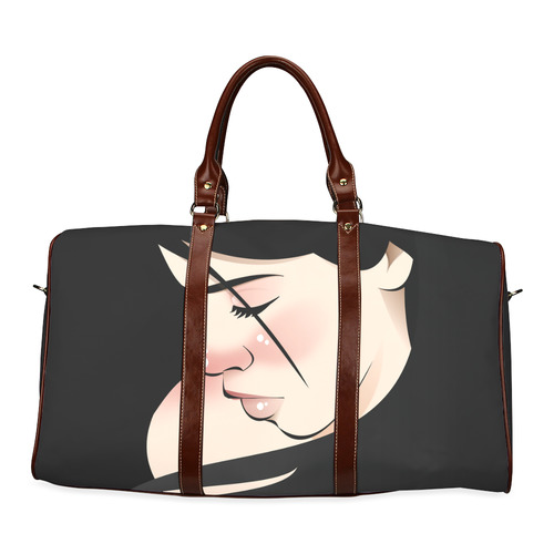 Dark Hair Beauty Waterproof Travel Bag/Small (Model 1639)