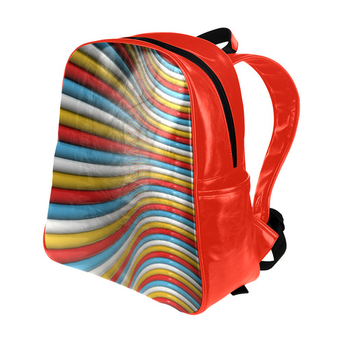 abstract plastic tubes Multi-Pockets Backpack (Model 1636)