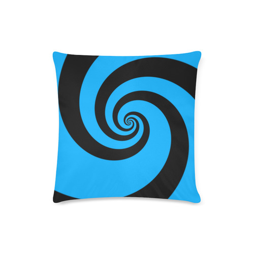 BLACK & BLUE SWIRL Custom Zippered Pillow Case 16"x16"(Twin Sides)