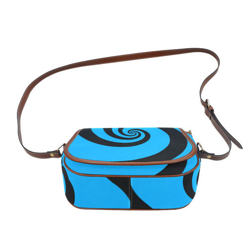 BLACK & BLUE SWIRL Saddle Bag/Large (Model 1649)