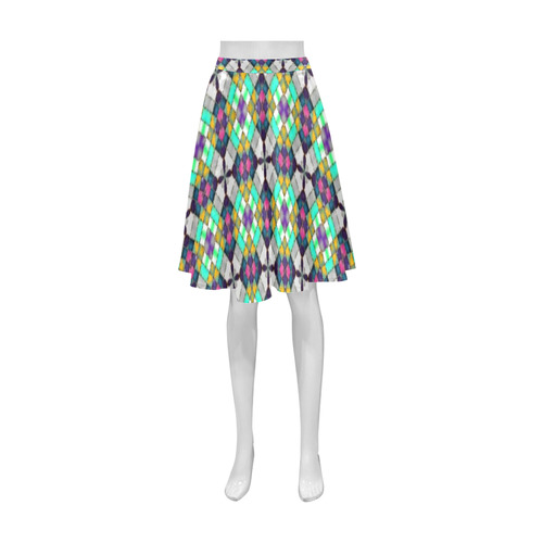 Colorful Quilt Pattern Athena Women's Short Skirt (Model D15)