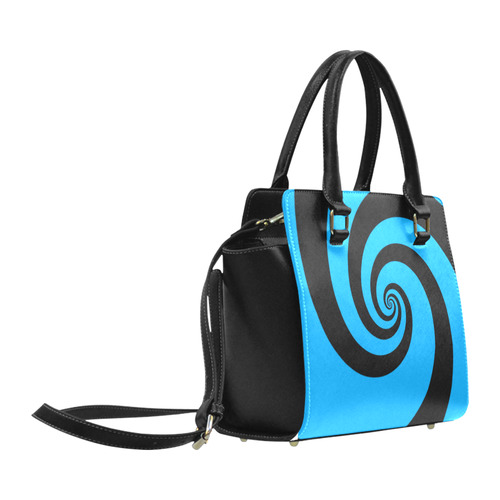 BLACK & BLUE SWIRL Classic Shoulder Handbag (Model 1653)