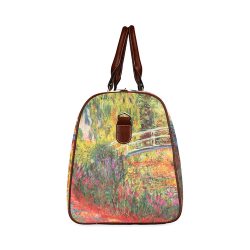 Claude Monet Japanese Bridge Floral Fine Art Waterproof Travel Bag/Small (Model 1639)