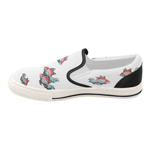 only fish Women's Slip-on Canvas Shoes (Model 019)