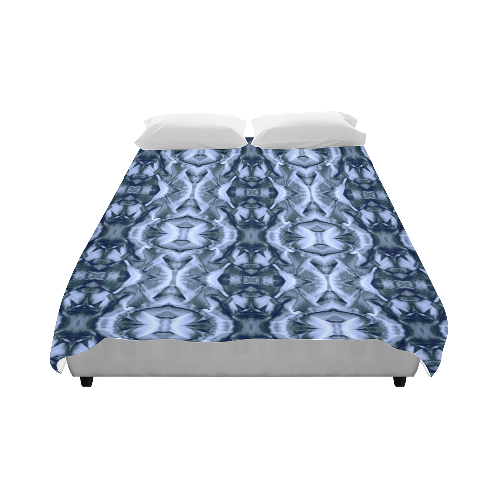 Blue Gray  Fabric Pattern Design Duvet Cover 86"x70" ( All-over-print)
