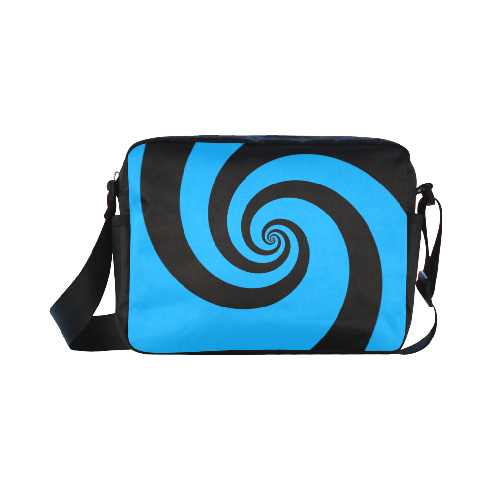 BLACK & BLUE SWIRL Classic Cross-body Nylon Bags (Model 1632)