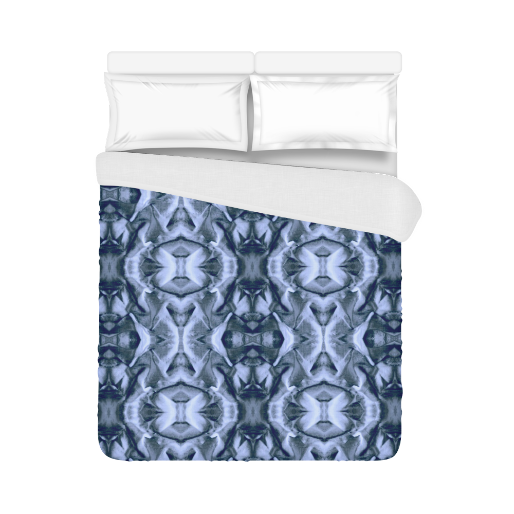 Blue Gray  Fabric Pattern Design Duvet Cover 86"x70" ( All-over-print)