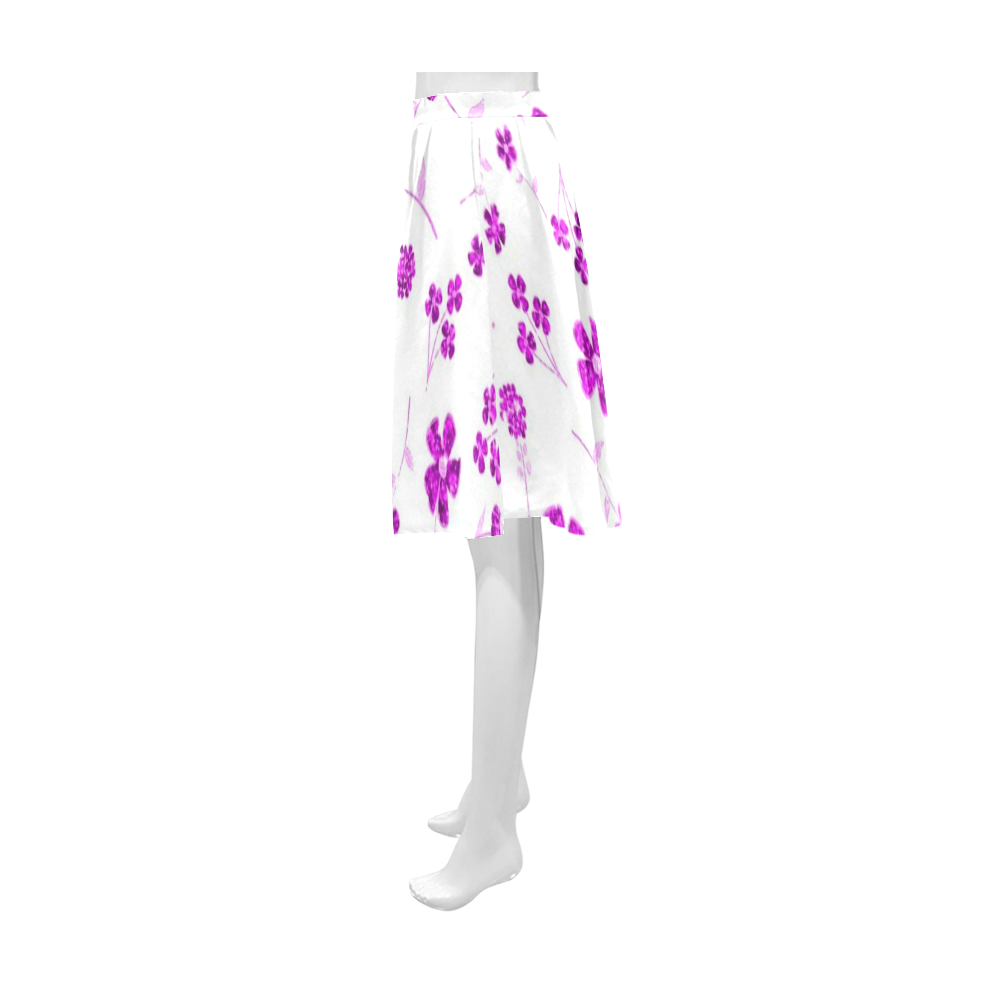 sweet shiny floral pink Athena Women's Short Skirt (Model D15)