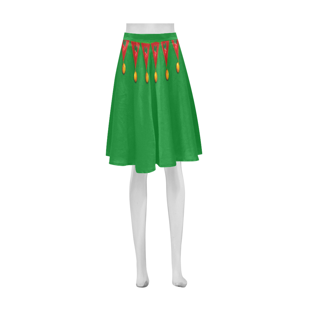 Christmas Elf - Santa's Helper - Green Suit Athena Women's Short Skirt (Model D15)