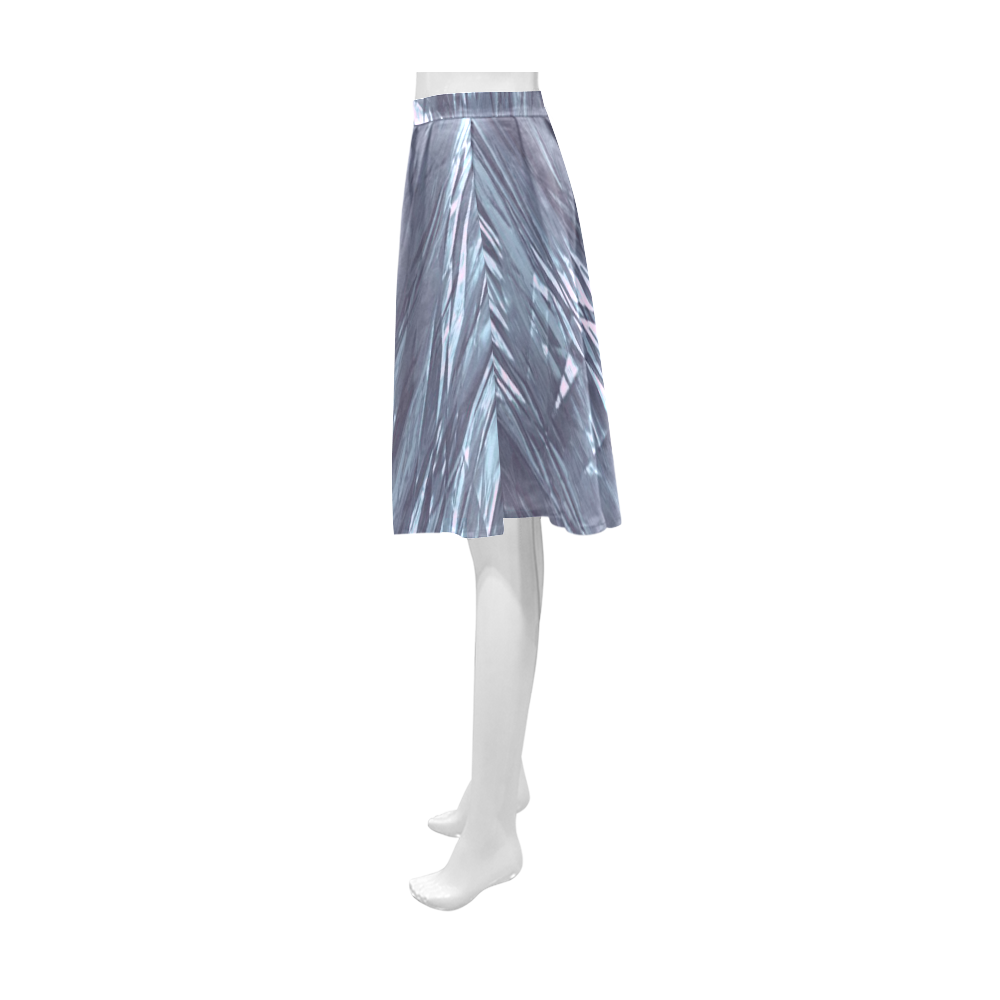 crumpled foil blue Athena Women's Short Skirt (Model D15)