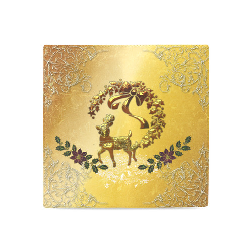 Reindeer in golden colors Women's Leather Wallet (Model 1611)