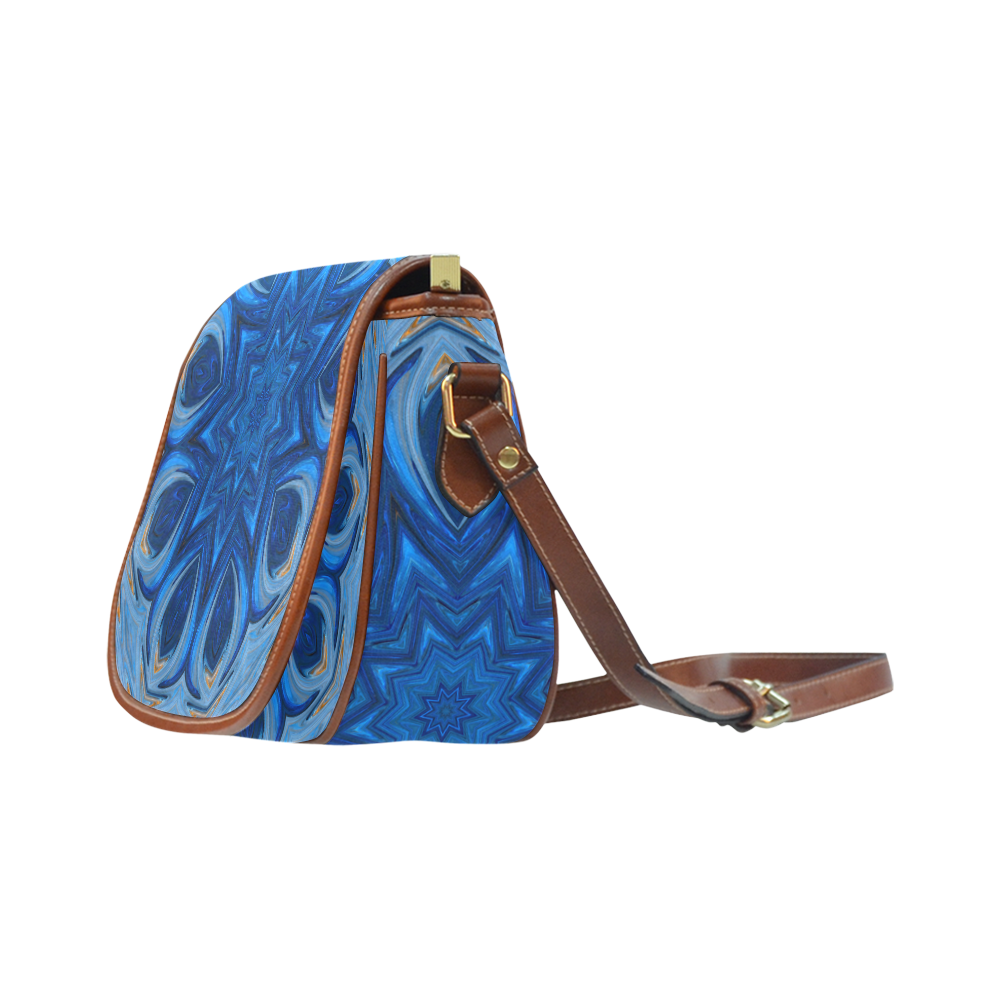 Blue Blossom Mandala Saddle Bag/Large (Model 1649)