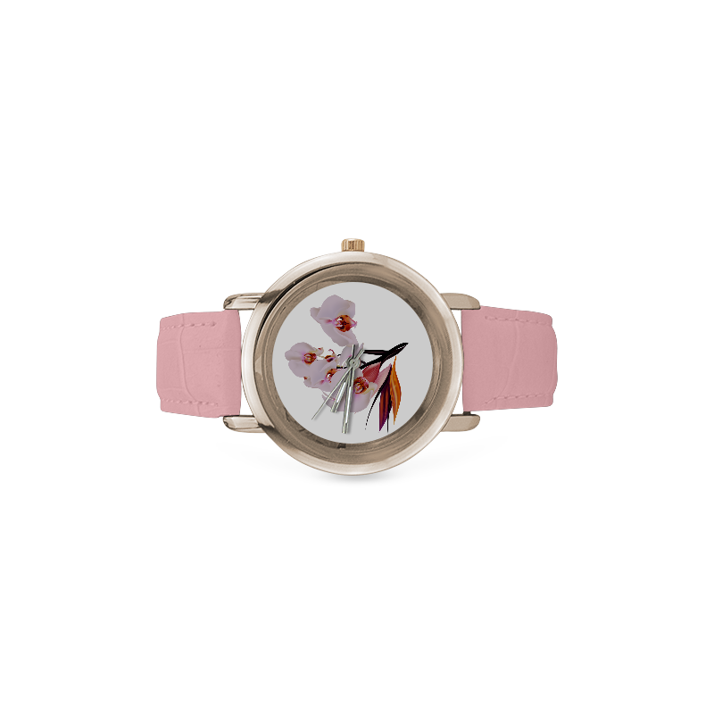 New! Vintage elegant watch edition. NEW LINE 2016 with artistic floral art Women's Rose Gold Leather Strap Watch(Model 201)
