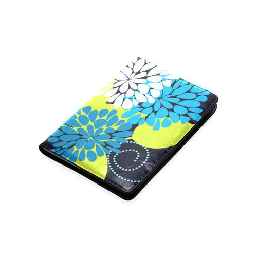 Blue Aqua Abstract Modern Floral Custom NoteBook A5