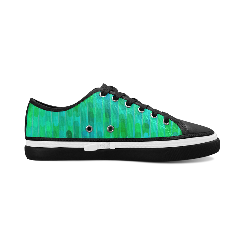 Beautiful Blue Green Abstract Pattern Women's Canvas Zipper Shoes/Large Size (Model 001)