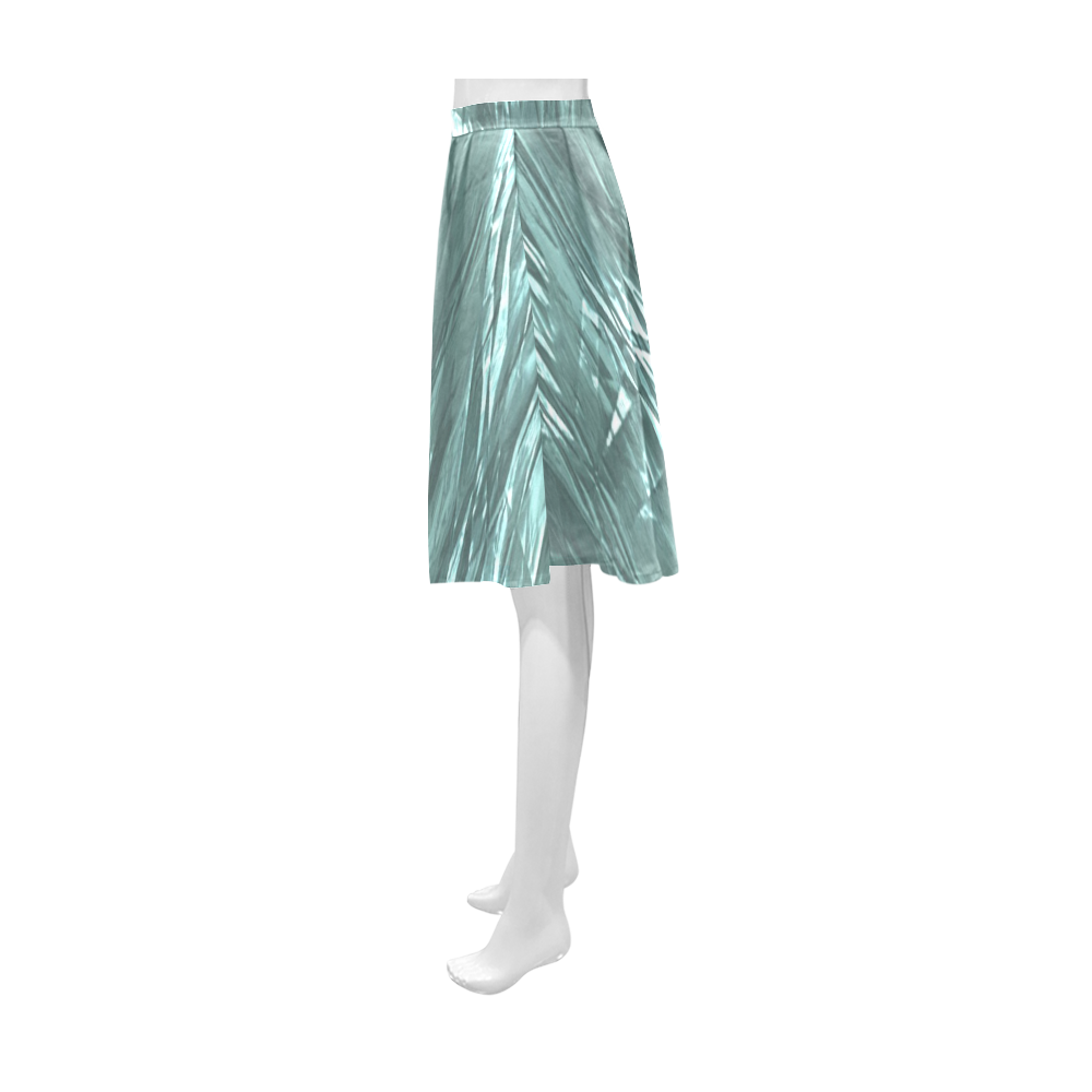 crumpled foil teal Athena Women's Short Skirt (Model D15)