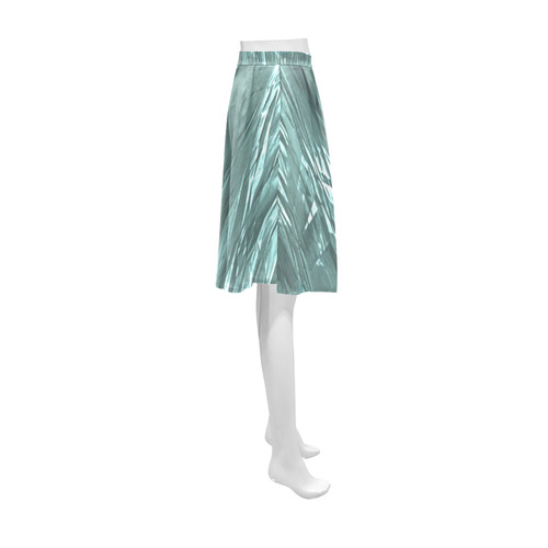 crumpled foil teal Athena Women's Short Skirt (Model D15)