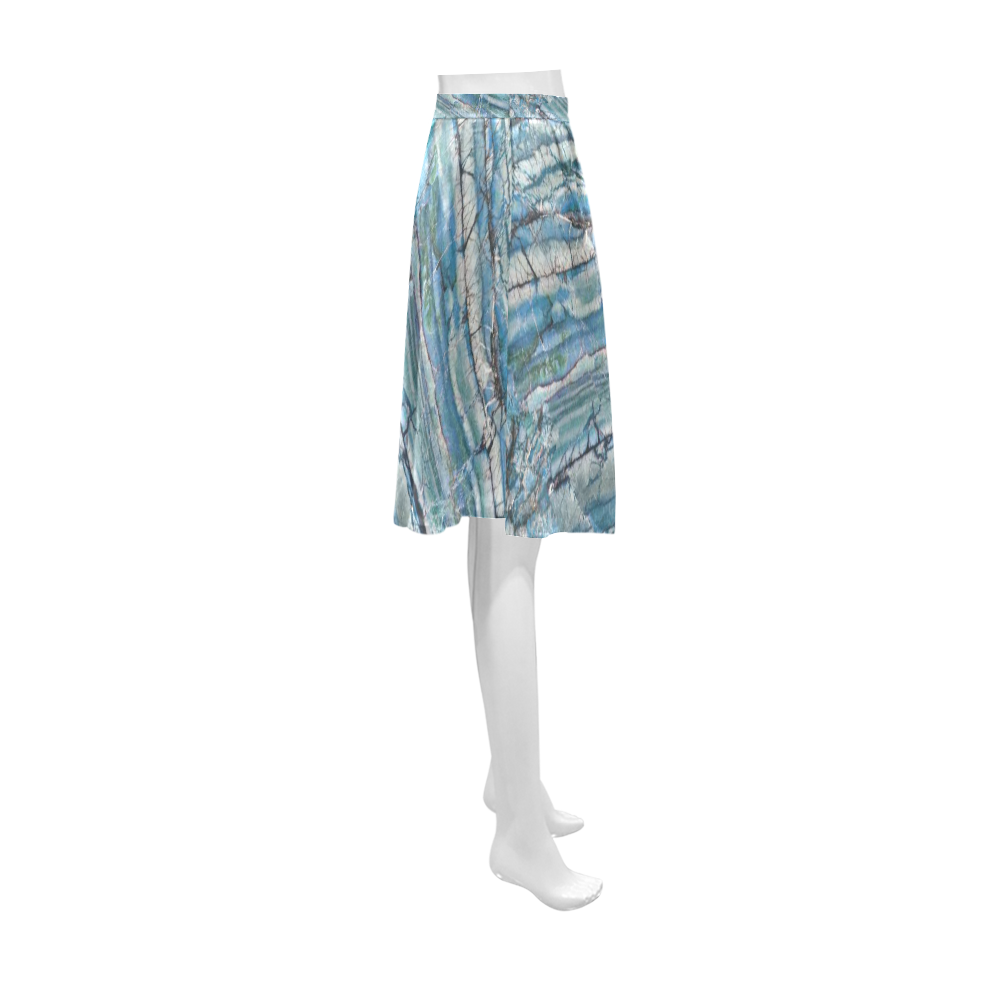 Italian Marble,Taekwood Blu, blue Athena Women's Short Skirt (Model D15)