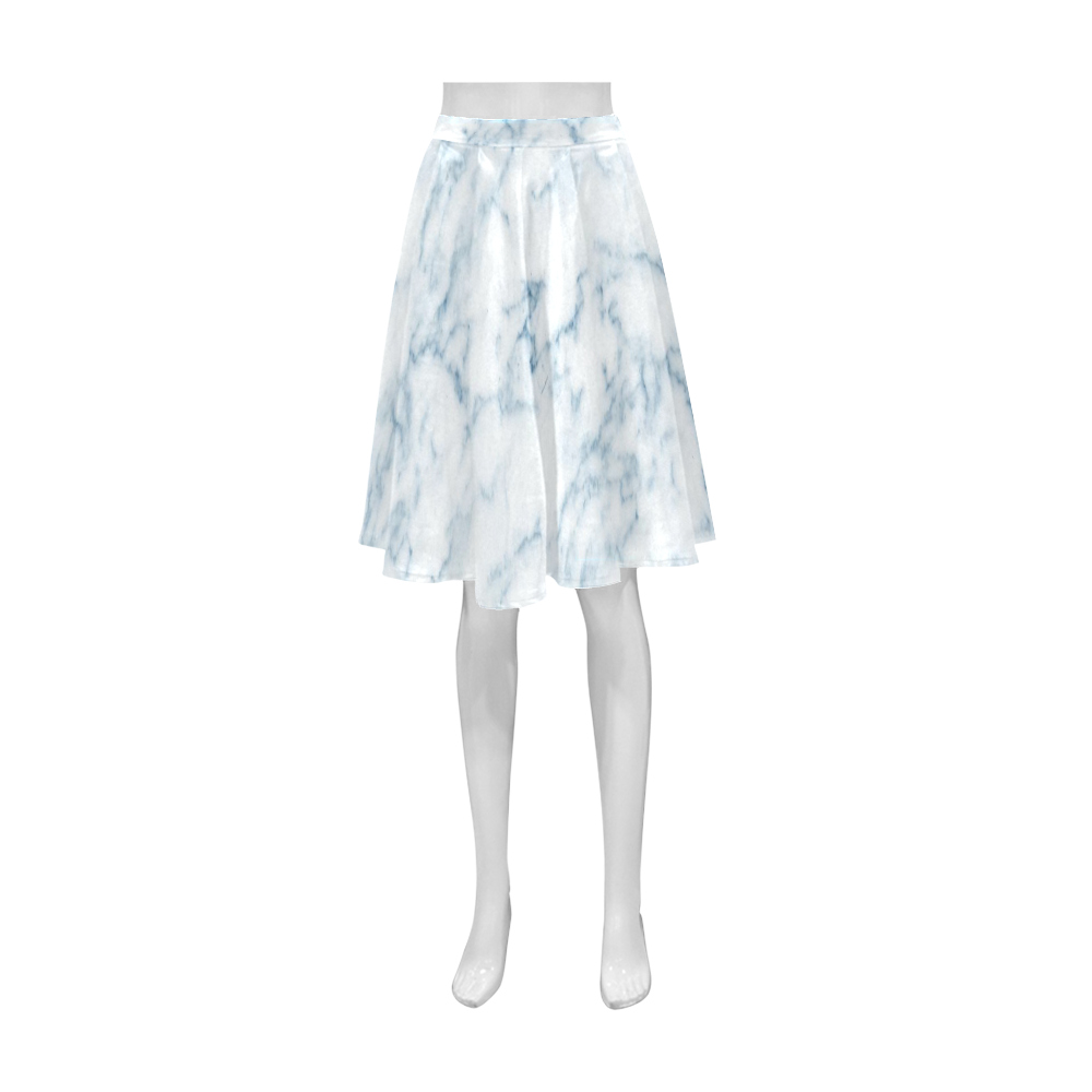Italian Marble,Rimini Blu,white,blue Athena Women's Short Skirt (Model D15)