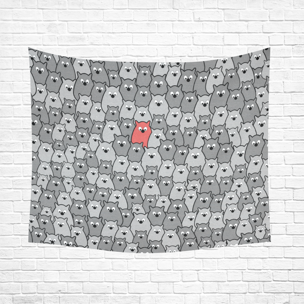 Stand Out From the Crowd Cotton Linen Wall Tapestry 60"x 51"