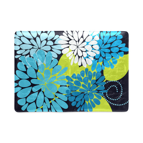 Blue Aqua Abstract Modern Floral Custom NoteBook A5