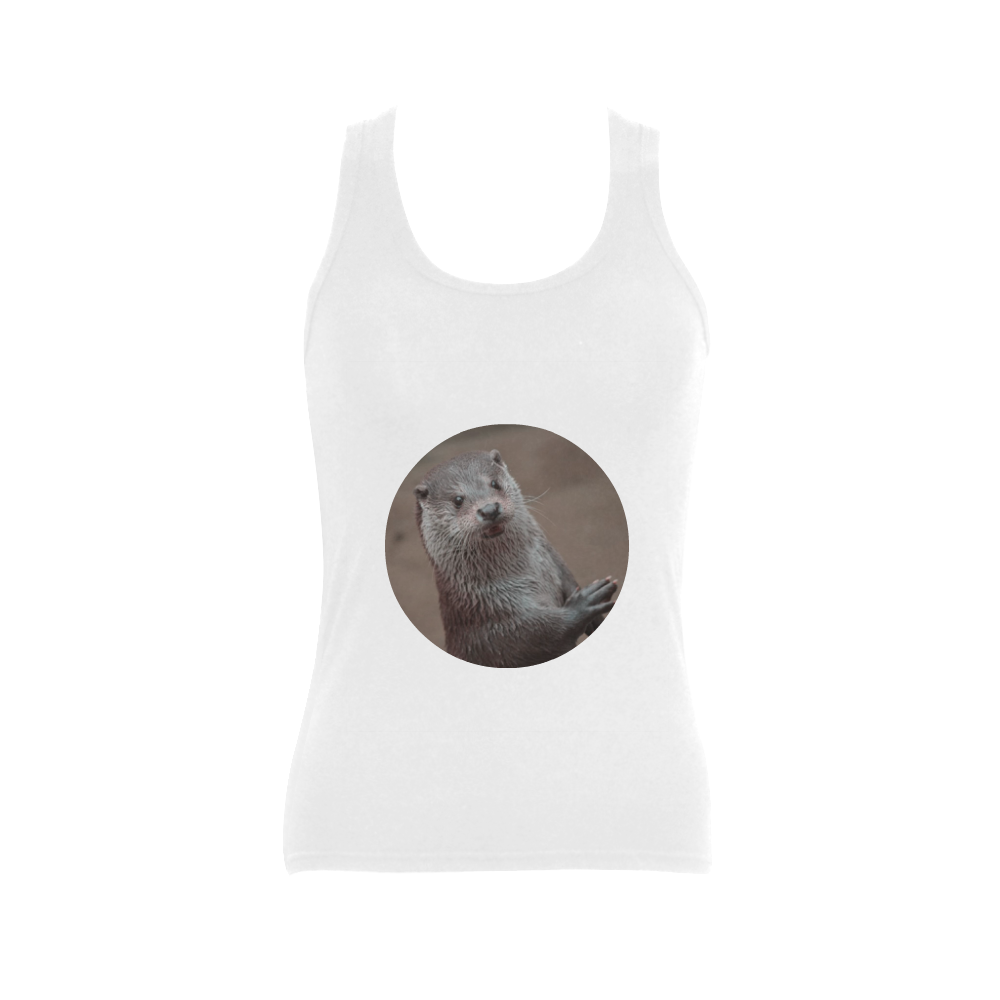 sweet young otter Women's Shoulder-Free Tank Top (Model T35)