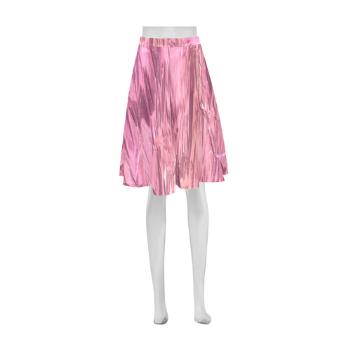 crumpled foil pink Athena Women's Short Skirt (Model D15)