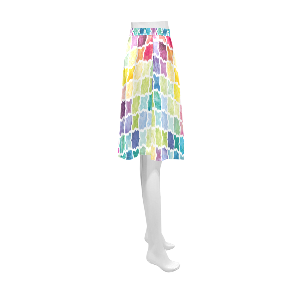watercolor pattern Athena Women's Short Skirt (Model D15)