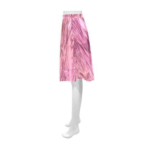 crumpled foil pink Athena Women's Short Skirt (Model D15)