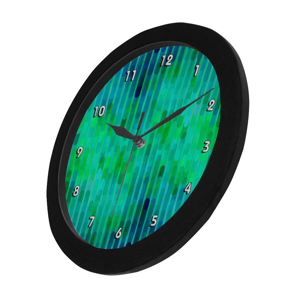 Beautiful Blue Green Abstract Pattern Circular Plastic Wall clock