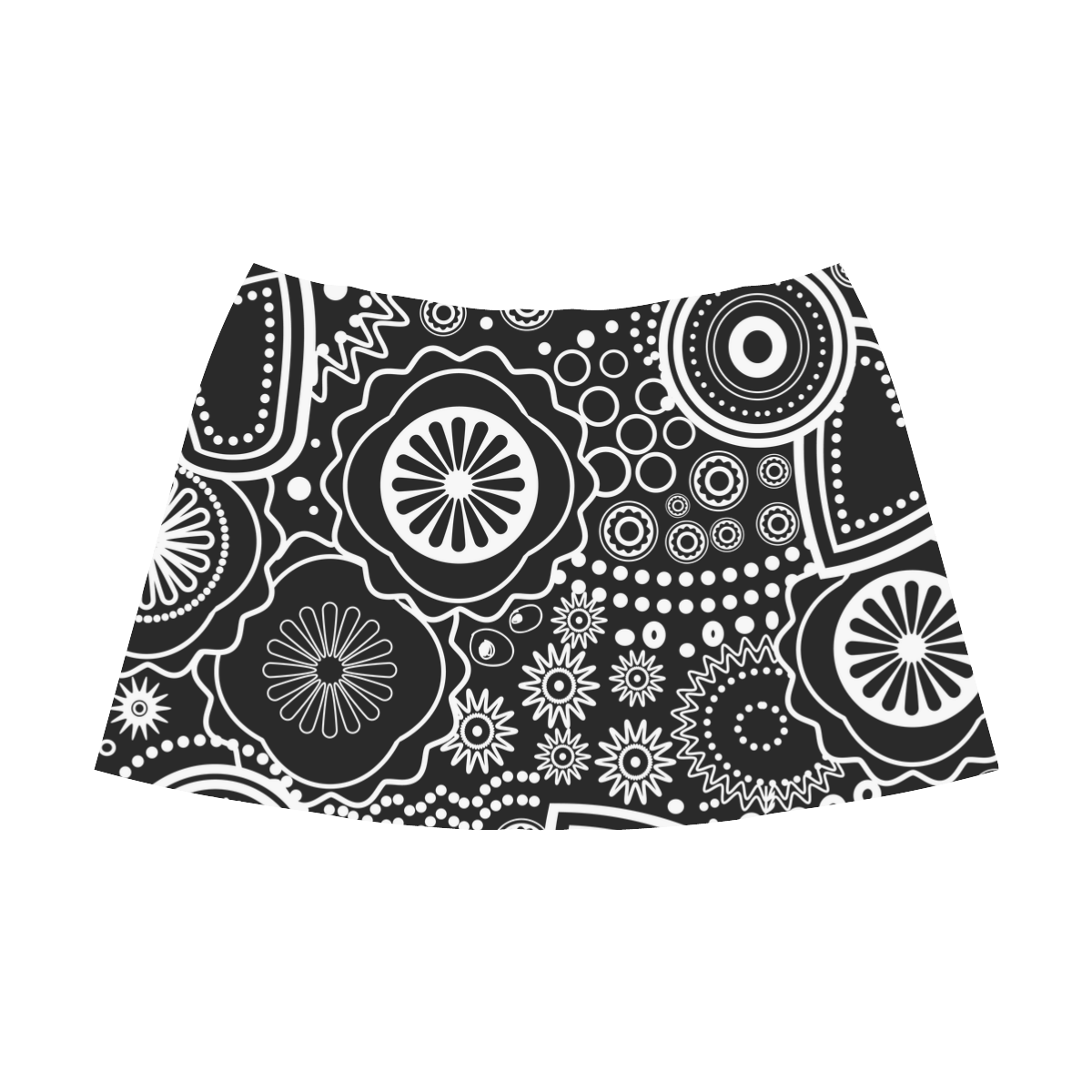 black and white Mnemosyne Women's Crepe Skirt (Model D16)