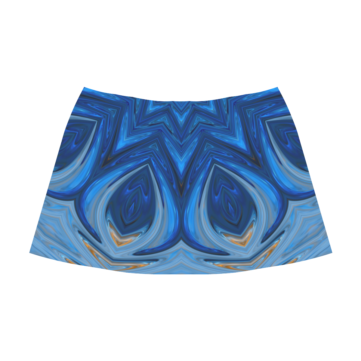 Blue Blossom Mandala Mnemosyne Women's Crepe Skirt (Model D16)