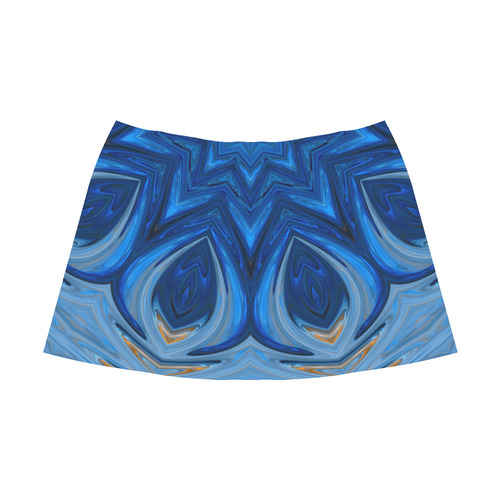 Blue Blossom Mandala Mnemosyne Women's Crepe Skirt (Model D16)