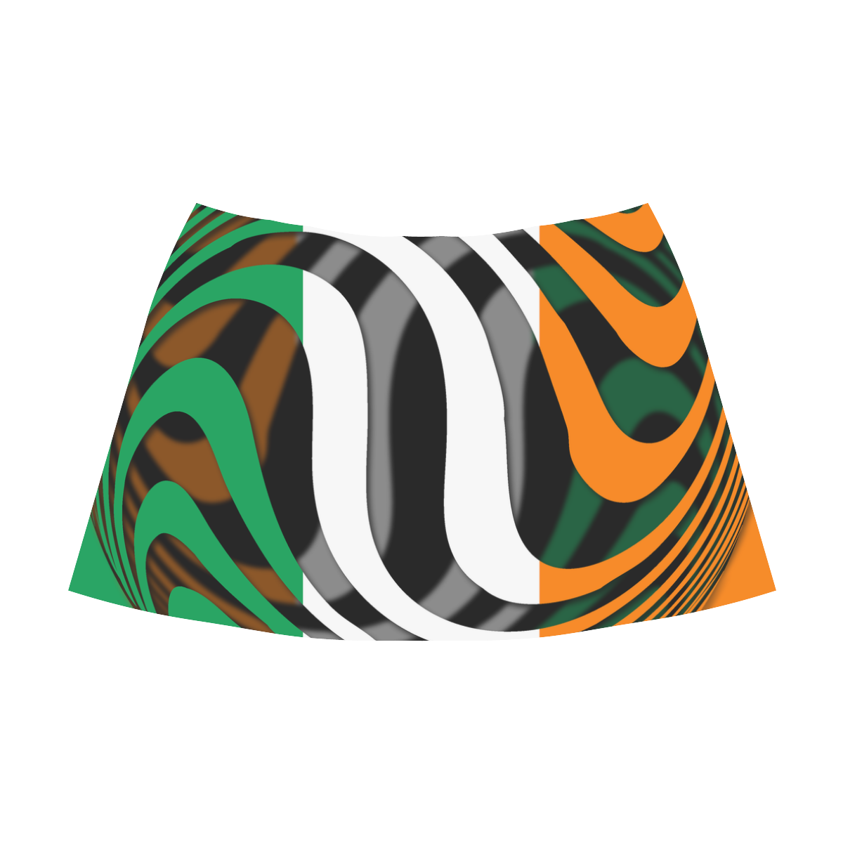 The Flag of Ireland Mnemosyne Women's Crepe Skirt (Model D16)